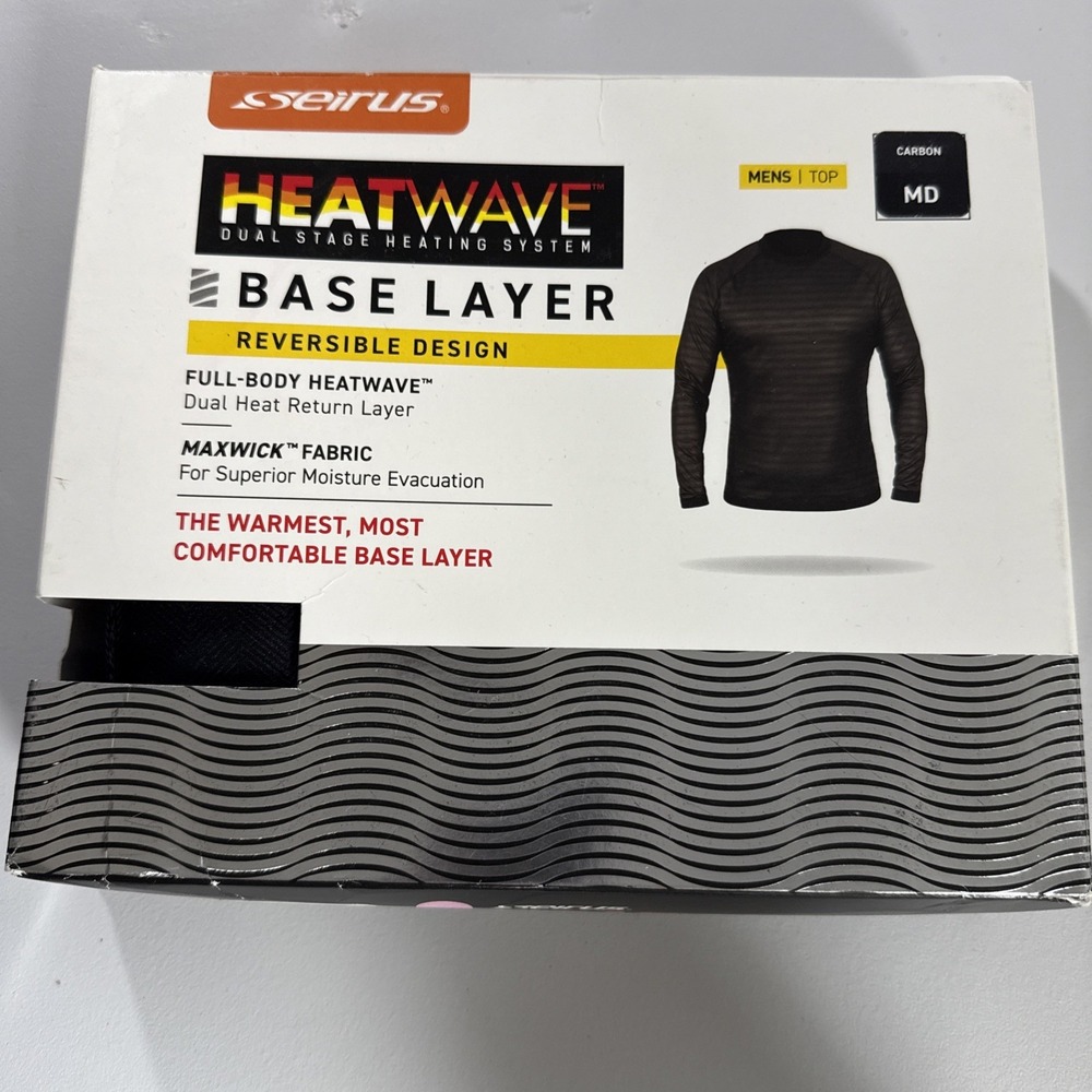 Seirus Heatwave Crew Top Base Layer Carbon Men's M Moisture‎ Wicking Retail $99